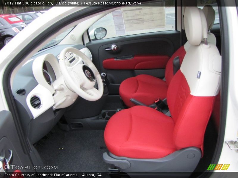  2012 500 c cabrio Pop Tessuto Rosso/Avorio (Red/Ivory) Interior