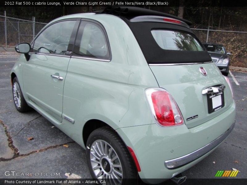 Verde Chiaro (Light Green) / Pelle Nera/Nera (Black/Black) 2012 Fiat 500 c cabrio Lounge