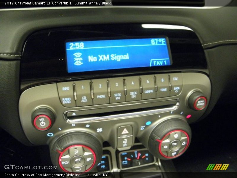 Controls of 2012 Camaro LT Convertible