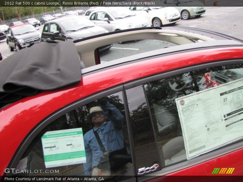 Rosso Brillante (Red) / Pelle Nera/Nera (Black/Black) 2012 Fiat 500 c cabrio Lounge