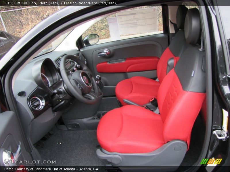  2012 500 Pop Tessuto Rosso/Nero (Red/Black) Interior