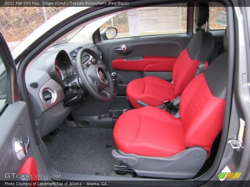  2012 500 Pop Tessuto Rosso/Nero (Red/Black) Interior