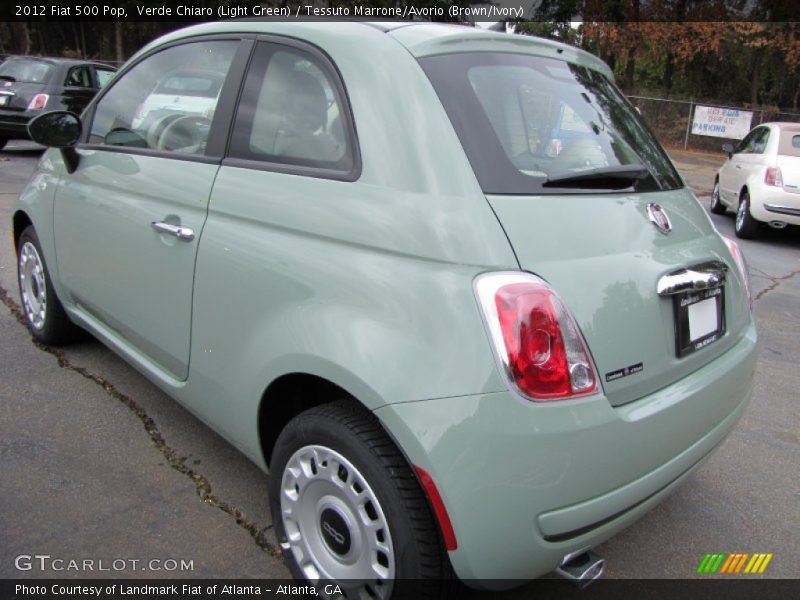 Verde Chiaro (Light Green) / Tessuto Marrone/Avorio (Brown/Ivory) 2012 Fiat 500 Pop