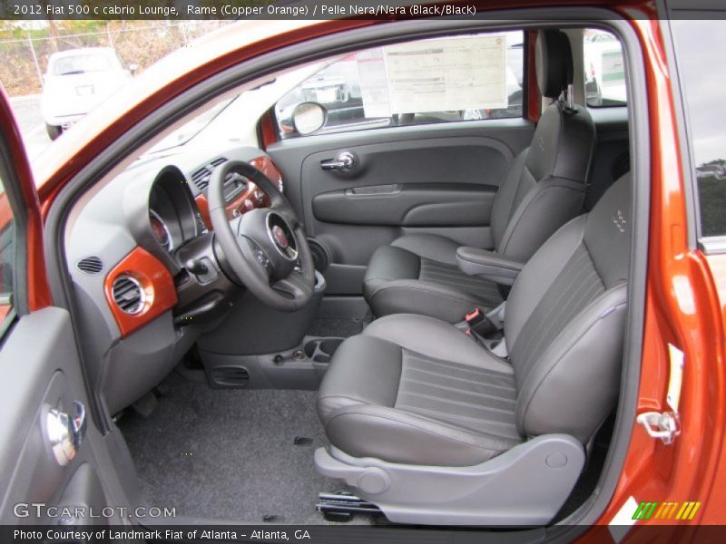  2012 500 c cabrio Lounge Pelle Nera/Nera (Black/Black) Interior
