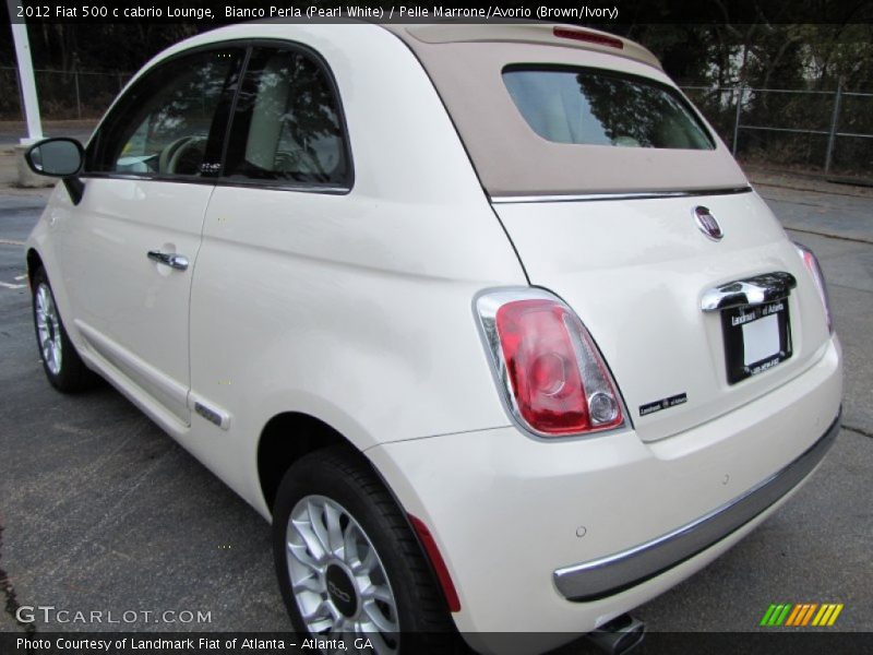 Bianco Perla (Pearl White) / Pelle Marrone/Avorio (Brown/Ivory) 2012 Fiat 500 c cabrio Lounge