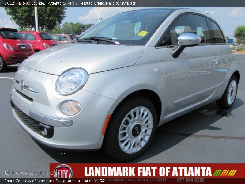 Argento (Silver) / Tessuto Grigio/Nero (Grey/Black) 2012 Fiat 500 Lounge