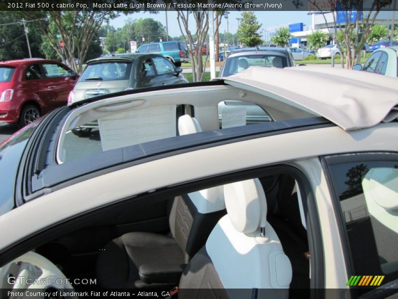 Mocha Latte (Light Brown) / Tessuto Marrone/Avorio (Brown/Ivory) 2012 Fiat 500 c cabrio Pop