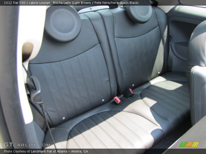 Mocha Latte (Light Brown) / Pelle Nera/Nera (Black/Black) 2012 Fiat 500 c cabrio Lounge