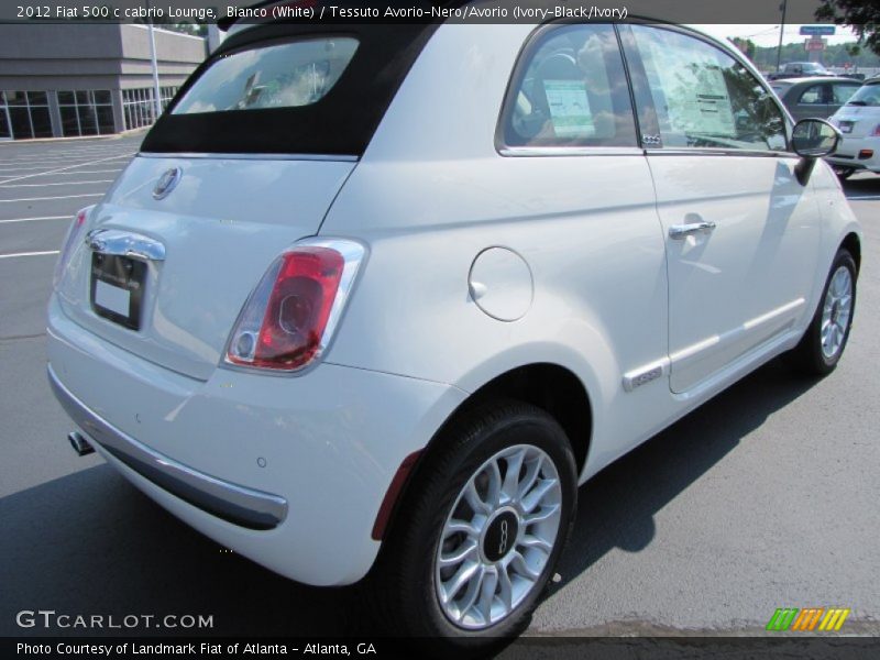 Bianco (White) / Tessuto Avorio-Nero/Avorio (Ivory-Black/Ivory) 2012 Fiat 500 c cabrio Lounge
