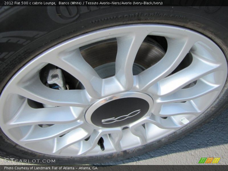 Bianco (White) / Tessuto Avorio-Nero/Avorio (Ivory-Black/Ivory) 2012 Fiat 500 c cabrio Lounge