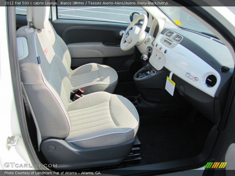  2012 500 c cabrio Lounge Tessuto Avorio-Nero/Avorio (Ivory-Black/Ivory) Interior