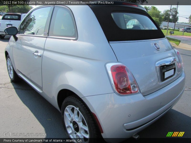 Argento (Silver) / Tessuto Rosso/Nero (Red/Black) 2012 Fiat 500 c cabrio Pop