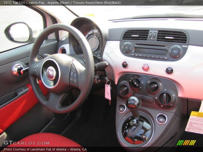 Argento (Silver) / Tessuto Rosso/Nero (Red/Black) 2012 Fiat 500 c cabrio Pop