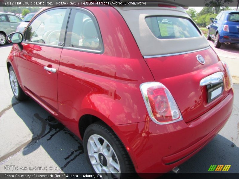 Rosso (Red) / Tessuto Marrone/Avorio (Brown/Ivory) 2012 Fiat 500 c cabrio Pop
