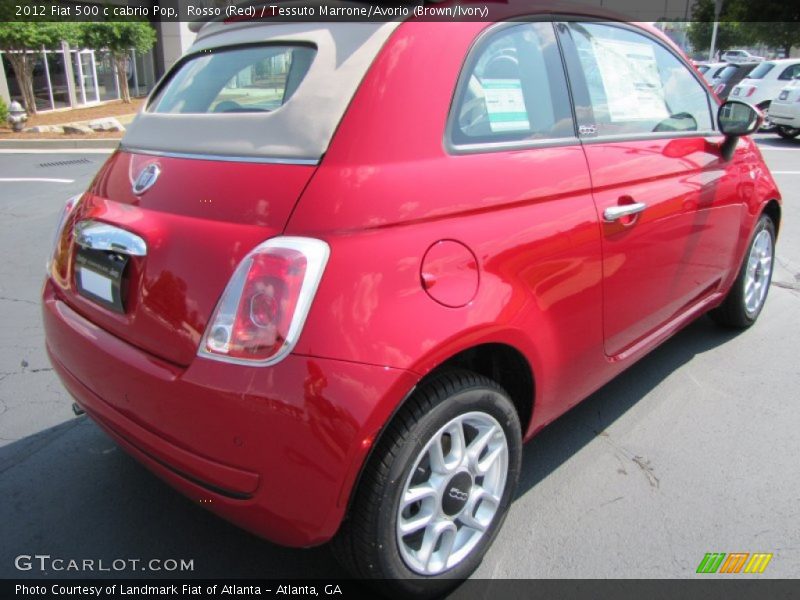 Rosso (Red) / Tessuto Marrone/Avorio (Brown/Ivory) 2012 Fiat 500 c cabrio Pop