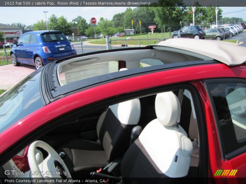 Rosso (Red) / Tessuto Marrone/Avorio (Brown/Ivory) 2012 Fiat 500 c cabrio Pop