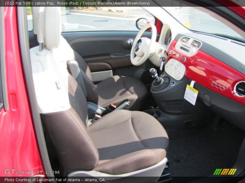 Rosso (Red) / Tessuto Marrone/Avorio (Brown/Ivory) 2012 Fiat 500 c cabrio Pop