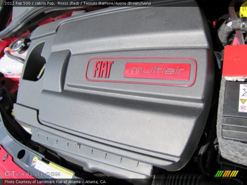 Rosso (Red) / Tessuto Marrone/Avorio (Brown/Ivory) 2012 Fiat 500 c cabrio Pop