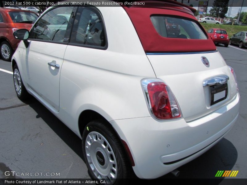 Bianco (White) / Tessuto Rosso/Nero (Red/Black) 2012 Fiat 500 c cabrio Pop