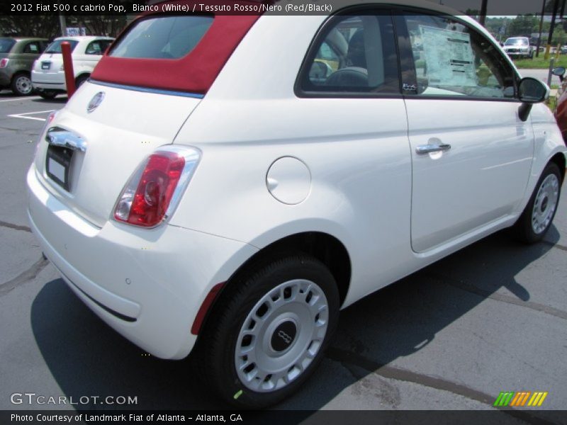 Bianco (White) / Tessuto Rosso/Nero (Red/Black) 2012 Fiat 500 c cabrio Pop