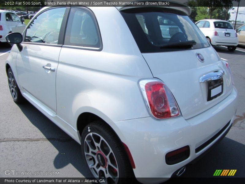 Bianco Perla (Pearl White) / Sport Tessuto Marrone/Nero (Brown/Black) 2012 Fiat 500 Sport