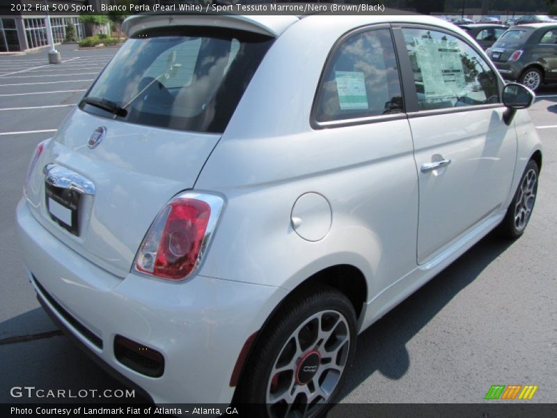 Bianco Perla (Pearl White) / Sport Tessuto Marrone/Nero (Brown/Black) 2012 Fiat 500 Sport