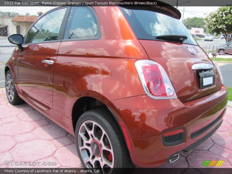 Rame (Copper Orange) / Sport Tessuto Marrone/Nero (Brown/Black) 2012 Fiat 500 Sport