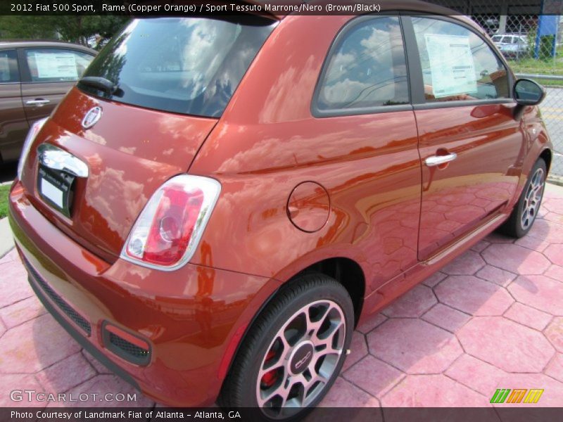 Rame (Copper Orange) / Sport Tessuto Marrone/Nero (Brown/Black) 2012 Fiat 500 Sport