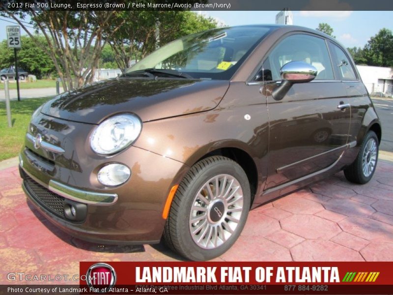 Espresso (Brown) / Pelle Marrone/Avorio (Brown/Ivory) 2012 Fiat 500 Lounge