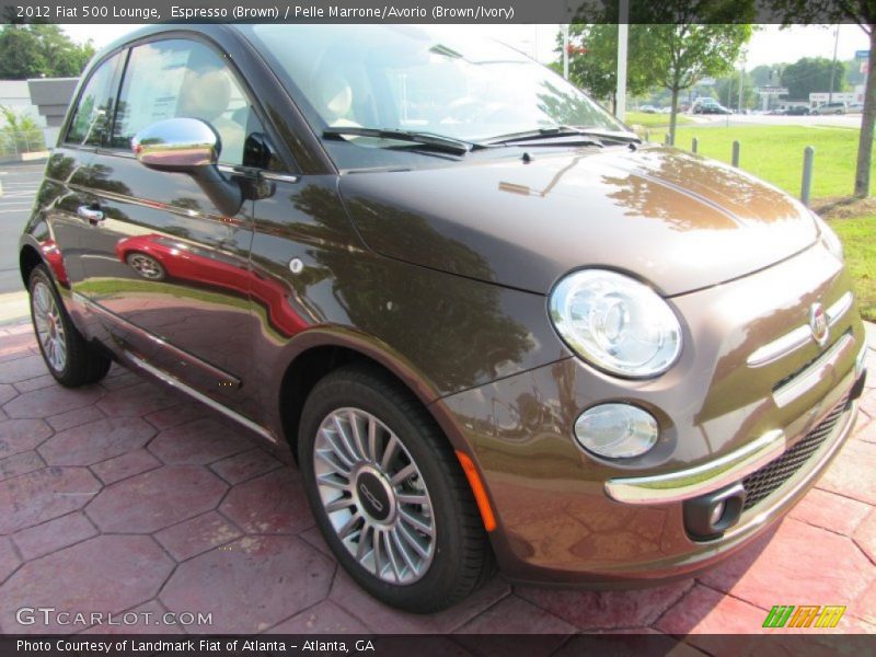 Espresso (Brown) / Pelle Marrone/Avorio (Brown/Ivory) 2012 Fiat 500 Lounge