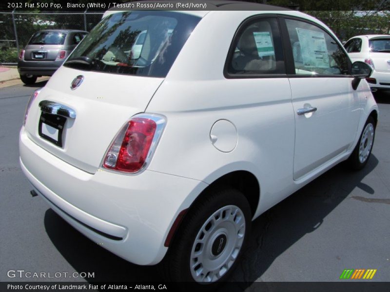 Bianco (White) / Tessuto Rosso/Avorio (Red/Ivory) 2012 Fiat 500 Pop