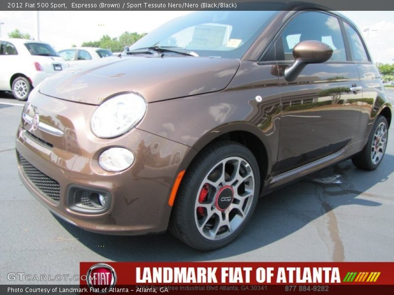 Espresso (Brown) / Sport Tessuto Nero/Nero (Black/Black) 2012 Fiat 500 Sport