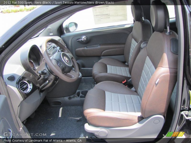  2012 500 Sport Sport Tessuto Marrone/Nero (Brown/Black) Interior