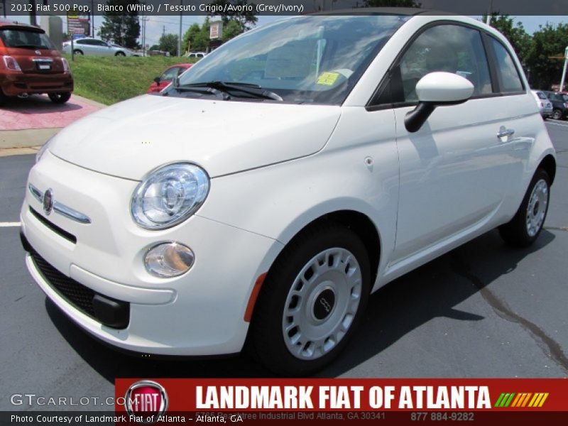 Bianco (White) / Tessuto Grigio/Avorio (Grey/Ivory) 2012 Fiat 500 Pop