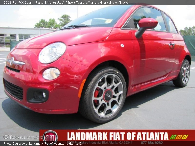 Rosso Brillante (Red) / Sport Tessuto Marrone/Nero (Brown/Black) 2012 Fiat 500 Sport
