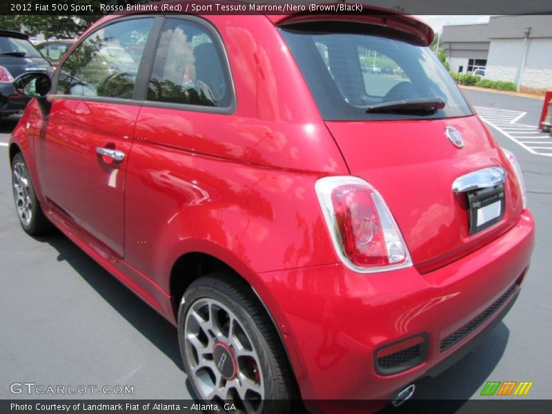 Rosso Brillante (Red) / Sport Tessuto Marrone/Nero (Brown/Black) 2012 Fiat 500 Sport