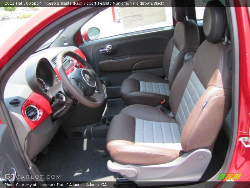  2012 500 Sport Sport Tessuto Marrone/Nero (Brown/Black) Interior