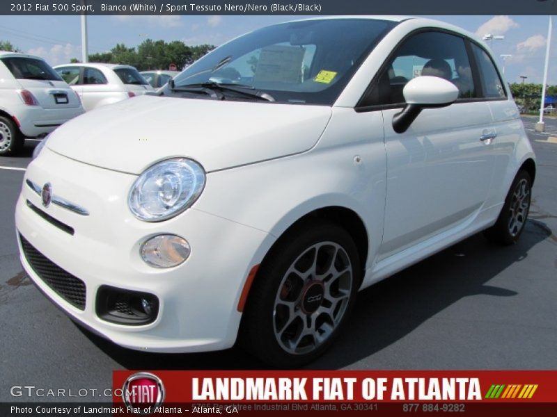 Bianco (White) / Sport Tessuto Nero/Nero (Black/Black) 2012 Fiat 500 Sport