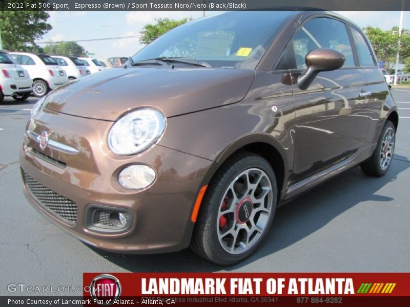 Espresso (Brown) / Sport Tessuto Nero/Nero (Black/Black) 2012 Fiat 500 Sport