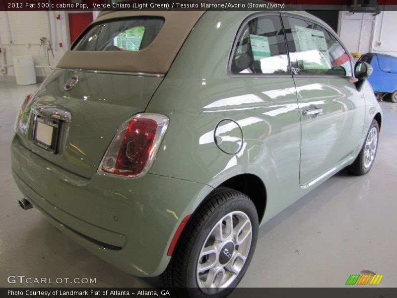 Verde Chiaro (Light Green) / Tessuto Marrone/Avorio (Brown/Ivory) 2012 Fiat 500 c cabrio Pop