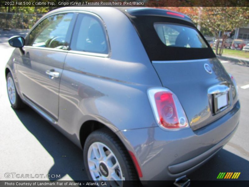 Grigio (Grey) / Tessuto Rosso/Nero (Red/Black) 2012 Fiat 500 c cabrio Pop