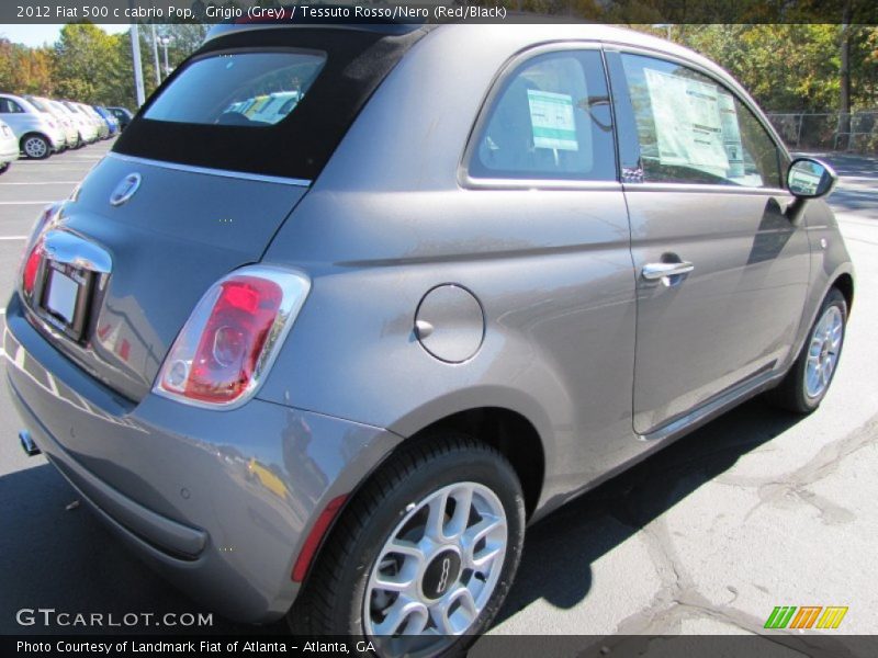 Grigio (Grey) / Tessuto Rosso/Nero (Red/Black) 2012 Fiat 500 c cabrio Pop