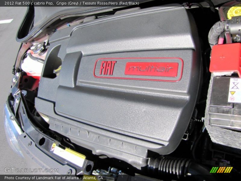 Grigio (Grey) / Tessuto Rosso/Nero (Red/Black) 2012 Fiat 500 c cabrio Pop