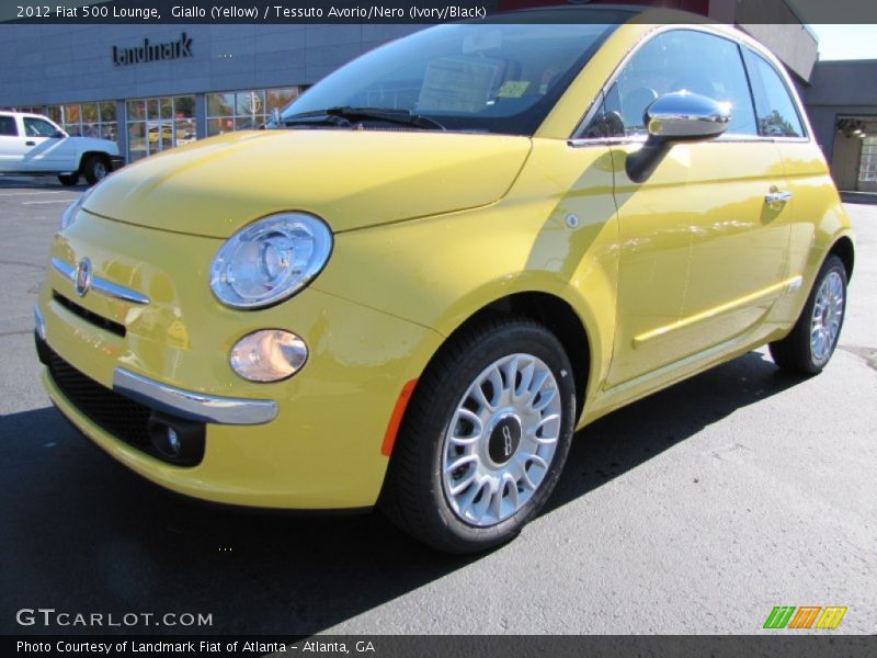 Giallo (Yellow) / Tessuto Avorio/Nero (Ivory/Black) 2012 Fiat 500 Lounge