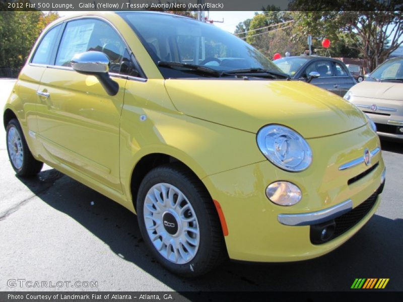 Giallo (Yellow) / Tessuto Avorio/Nero (Ivory/Black) 2012 Fiat 500 Lounge