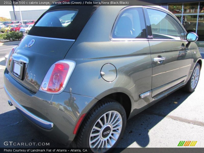Verde Oliva (Green) / Pelle Nera/Nera (Black/Black) 2012 Fiat 500 c cabrio Lounge