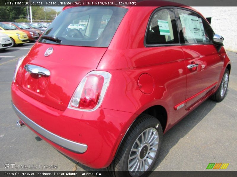 Rosso Brillante (Red) / Pelle Nera/Nera (Black/Black) 2012 Fiat 500 Lounge