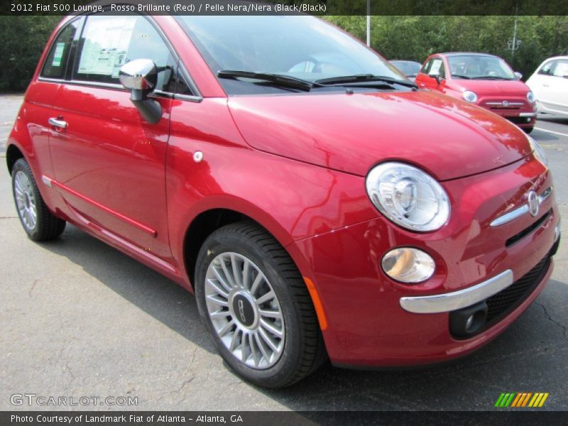 Rosso Brillante (Red) / Pelle Nera/Nera (Black/Black) 2012 Fiat 500 Lounge