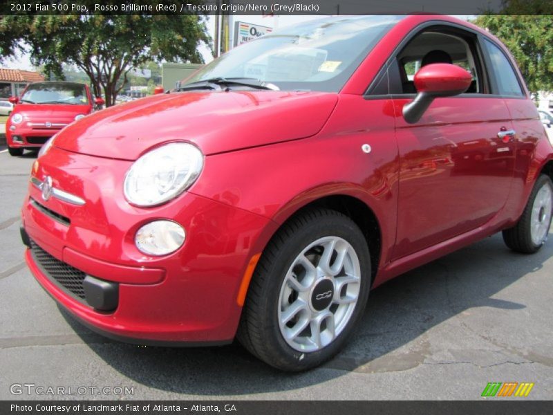 Rosso Brillante (Red) / Tessuto Grigio/Nero (Grey/Black) 2012 Fiat 500 Pop