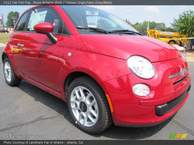 Rosso Brillante (Red) / Tessuto Grigio/Nero (Grey/Black) 2012 Fiat 500 Pop